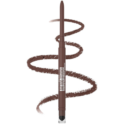 Maybelline Tattoo Studio Waterproof Gel Pencil Eyeliner - Long-Lasting Matte Formula in Expressotini (Smokey Brown) - Blendable & Smudge Resistant for 36HR Wear