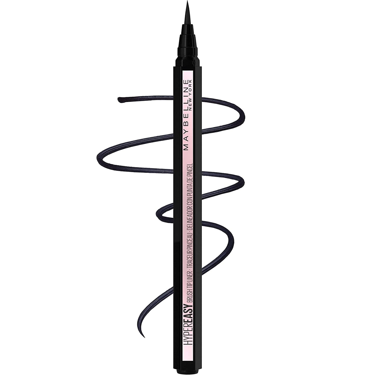Maybelline Hyper Easy Waterproof Liquid Eyeliner - No-Skip Satin Finish in Pitch Black, 0.018 Fl Oz