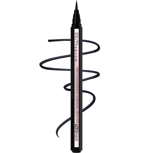 Maybelline Hyper Easy Waterproof Liquid Eyeliner - No-Skip Satin Finish in Pitch Black, 0.018 Fl Oz