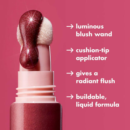 Halo Glow Blush Wand - Radiant Liquid Blush for Flushed Cheeks, Infused with Squalane, Vegan & Cruelty-Free in Rosé You Slay