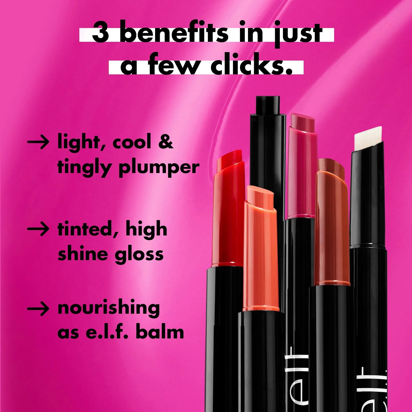 E.L.F. Pout Clout Lip Plumping Pen - Clear, 0.07 Oz for Luscious Lips