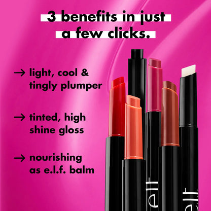 E.L.F. Pout Clout Lip Plumping Pen - Clear, 0.07 Oz for Luscious Lips